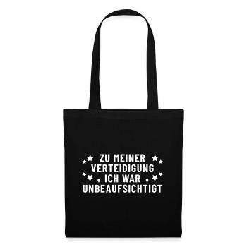 Pour ma défense, j’étais sans surveillance - Sac en tissu - noir - Devant