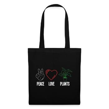 Amateur des plantes Paix Amour Plantes Fleurs succulentes - Sac en tissu - noir - Devant