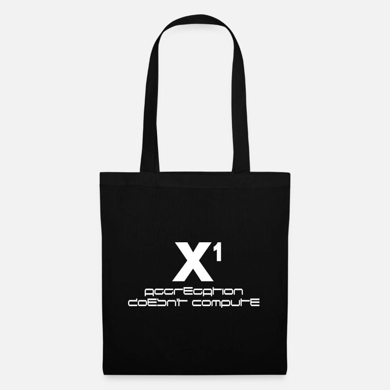 X hoch eins – aggregation doesn't compute - Stoffbeutel - Schwarz