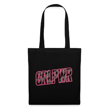 GRL PWR Schriftzug Pink Camouflage JDM Sticker - Stoffbeutel - Schwarz - Vorne