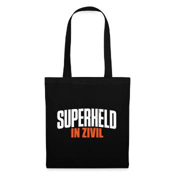 Superheld In Zivil Superhero Superhelden Kostüm - Stoffbeutel - Schwarz - Vorne