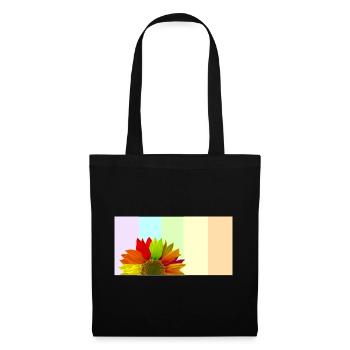 Colorful Rainbow Sunflower – Pastel Stripe Aesthet - Tote Bag - black - Front