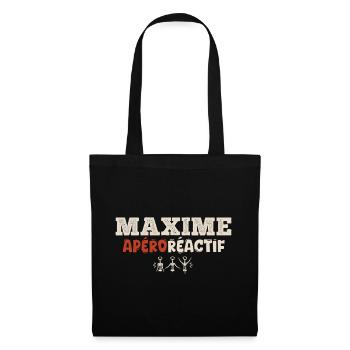 Maxime Apéroréactif – Humorgeschenk - Stoffbeutel - Schwarz - Vorne