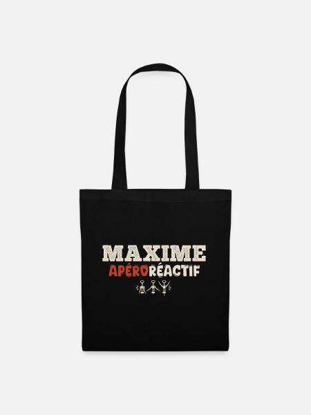 Maxime Apéroréactif – Humorgeschenk - Stoffbeutel - Schwarz