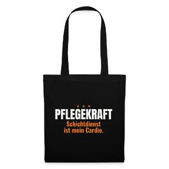 Pflegekraft – Schichtdienst ist mein Cardio - Stoffbeutel - Schwarz - Vorne