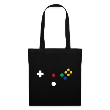 Retro Controller - Stoffbeutel - Schwarz - Vorne