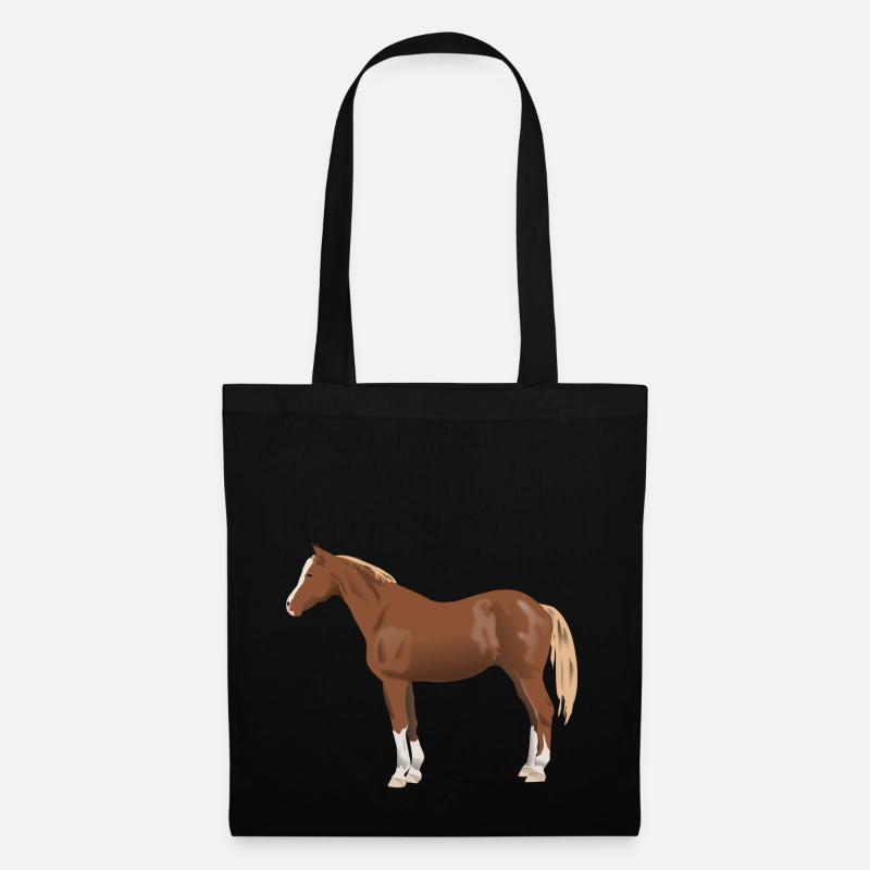 Pferd - Stoffbeutel - Schwarz