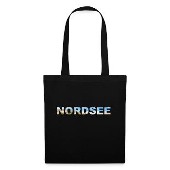Nordsee Panorama Schriftzug - Stoffbeutel - Schwarz - Vorne