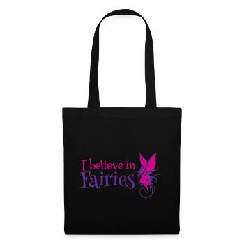 I believe in Fairies Fee Fabelwesen Märchen - Stoffbeutel - Schwarz - Vorne