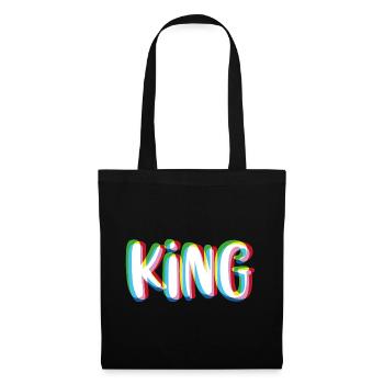 King - Queen Partnershirt - Stoffbeutel - Schwarz - Vorne