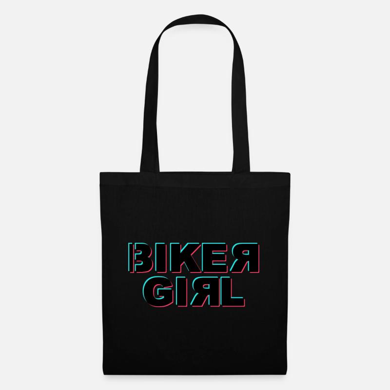 Biker Girl Glitch - Stoffbeutel - Schwarz