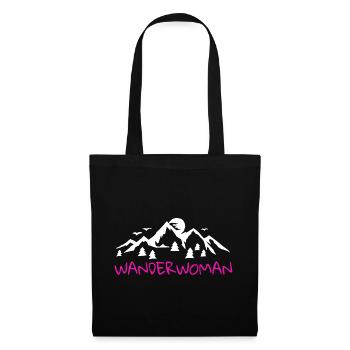 Wander Woman Hiking Geschenkidee - Stoffbeutel - Schwarz - Vorne