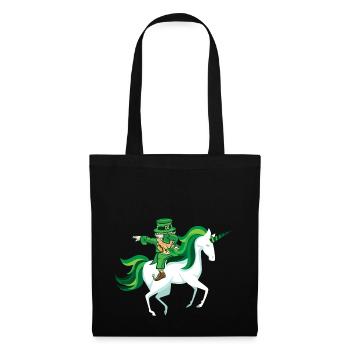 St Patrick Einhorn dab Kobold Geschenk lustig - Stoffbeutel - Schwarz - Vorne