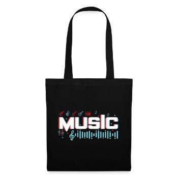Geschenkidee - Musik Musiker Musikinstrument note - Stoffbeutel - Schwarz - Vorne
