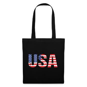 USA Amérique Flag Vintage US - Sac en tissu - noir - Devant