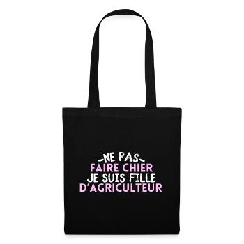 Ne pas faire chier je suis fille d'agriculteur - Sac en tissu - noir - Devant
