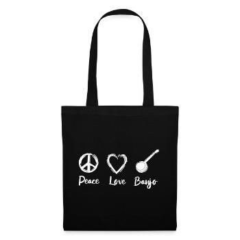 Peace Love Banjo - Sac en tissu - noir - Devant