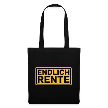 Endlich Rente - Stoffbeutel - Schwarz - Vorne