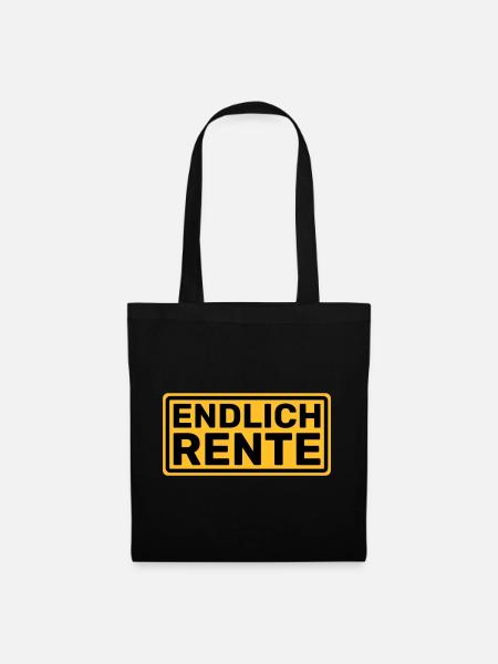 Endlich Rente - Stoffbeutel - Schwarz