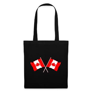 Two flags of Canada crossed with maple leaf - Tote Bag - black - Front
