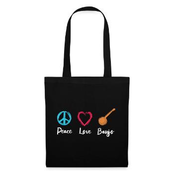 Peace Love Banjo - Tote Bag - black - Front