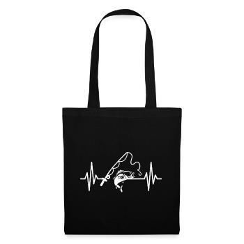 Fishing Heartbeat Angler Fisherman - Tote Bag - black - Front