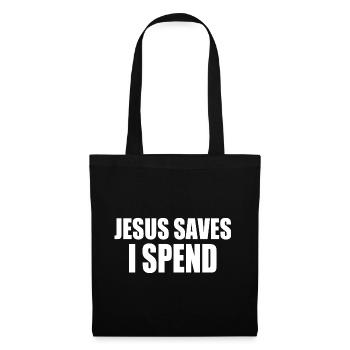 jesus saves i spend - Sac en tissu - noir - Devant