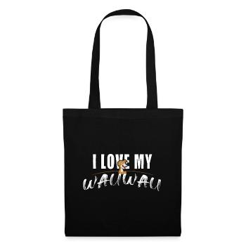 I love my Wauwau - Stoffbeutel - Schwarz - Vorne
