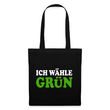 ich wähle grün - Stoffbeutel - Schwarz - Vorne