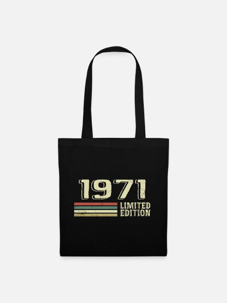 Urodzony w 1971 Urodziny 1971 Rocznik 1971 - Torba materiałowa - czarny