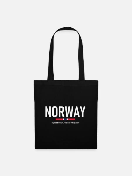 Norway - Norge - Norwegen - Flagge - Skandinavien - Stoffbeutel - Schwarz