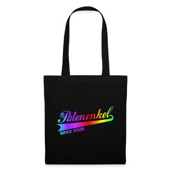 Patenonkel 2026, Patenonkel Hoodie, Tasche, Shirt - Stoffbeutel - Schwarz - Vorne
