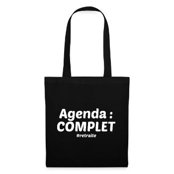 Agenda complet retraité - Sac en tissu - noir - Devant