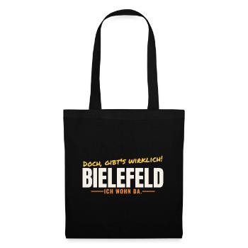 Bielefeld – Doch, gibt's wirklich! Ich wohn da. - Stoffbeutel - Schwarz - Vorne