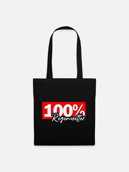 100% Regenwetter Statement - Stoffbeutel - Schwarz