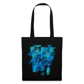 Fond bleu - Sac en tissu - noir - Devant