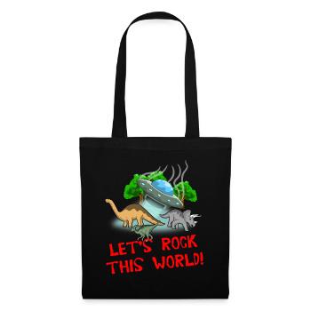 LETS ROCK CE MONDE - INVASION DES ÉTRANGERS DINO - Sac en tissu - noir - Devant