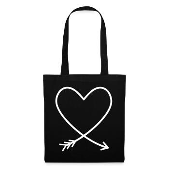 Heart arrow love friendship gift idea - Tote Bag - black - Front