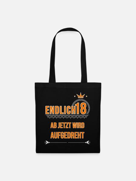 18. Geburtstag - Stoffbeutel - Schwarz