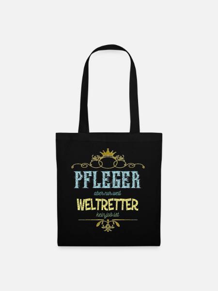 Pfleger Weltretter - Stoffbeutel - Schwarz