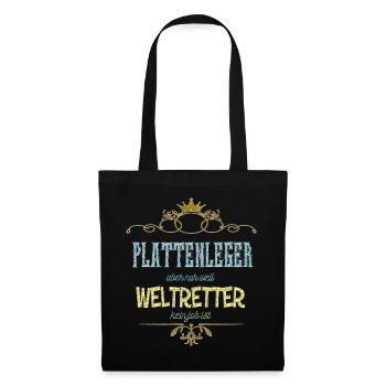 Plattenleger Weltretter - Stoffbeutel - Schwarz - Vorne