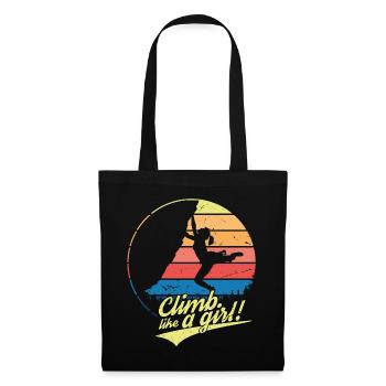 Climb Like A Girl | Climbing saying for women - Tote Bag - black - Front