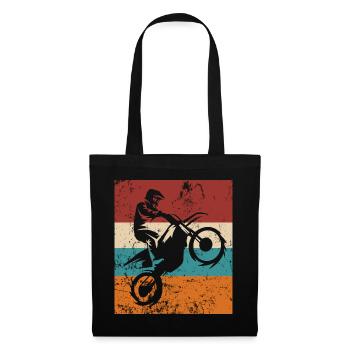 Vintage Motocross Fahrer Dirtbike Motorrad Enduro - Stoffbeutel - Schwarz - Vorne