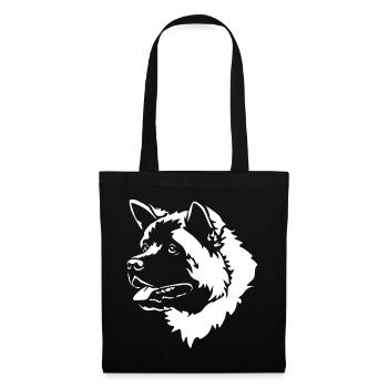 American Akita Kopf "Black Edition" - Stoffbeutel - Schwarz - Vorne