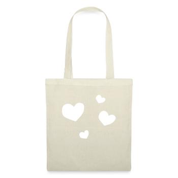 quatre cœurs - Sac en tissu - nature - Devant