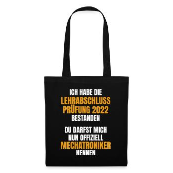 Mechatroniker Ausbildung 2022 Prüfung bestanden - Stoffbeutel - Schwarz - Vorne