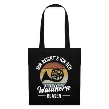 Waldhorn Hornist Orchester Musiker Horn Blasmusik - Stoffbeutel - Schwarz - Vorne