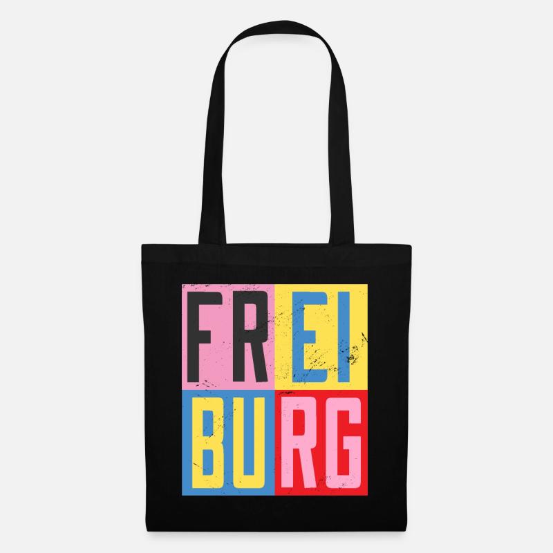 Freiburg Städte Design - Stoffbeutel - Schwarz