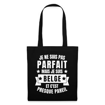 Belgique, je suis Belge, Belgique humour - Sac en tissu - noir - Devant