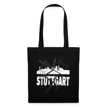 Stuttgart Germany City Skyline Font Grunge - Tote Bag - black - Front